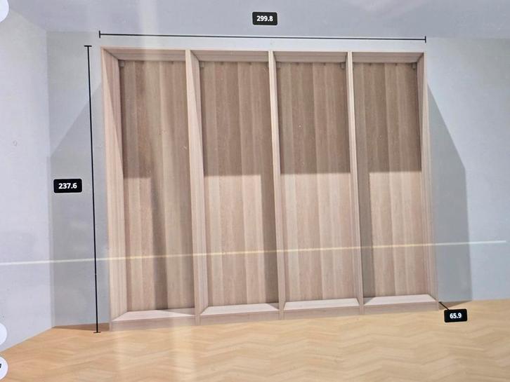Grote Pax Kast - Wit Eiken, Schuifdeuren & Veel Planken!, Huis en Inrichting, Kasten | Kledingkasten, Zo goed als nieuw, 200 cm of meer