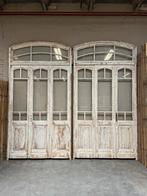 Antieke oranjerie deur 3-slag met bovenlicht, Ophalen of Verzenden
