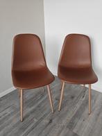 2 bruine JYSK stoelen, Huis en Inrichting, Stoelen, Twee, Bruin, Zo goed als nieuw, Modern