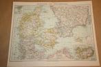 Antieke kaart - Denemarken en Zuid-Zweden - Ca 1885 !!, Boeken, Atlassen en Landkaarten, Gelezen, Ophalen of Verzenden, 1800 tot 2000