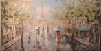 Schilderij Parijs - Romantische Stadsgezicht, Antiek en Kunst, Kunst | Schilderijen | Klassiek, Ophalen