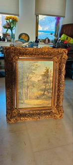 Schilderij H.Bruins houten frame geschilderd op linne, Antiek en Kunst, Kunst | Schilderijen | Klassiek, Ophalen of Verzenden