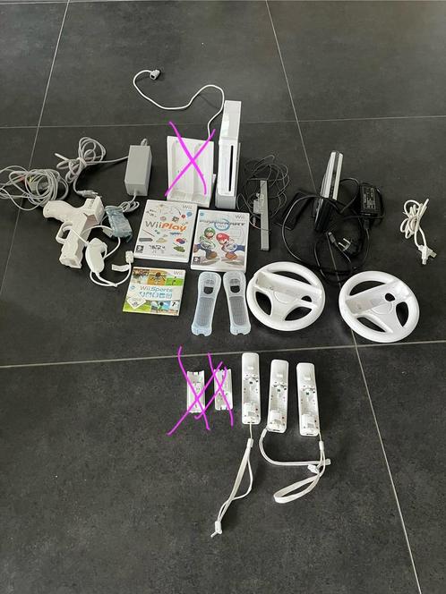 Complete nintendo Wii inclusief MarioKart, Spelcomputers en Games, Spelcomputers | Nintendo Wii, Zo goed als nieuw, Met 2 controllers