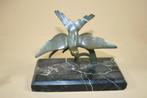 Art Deco bronzen vogel op marmeren voet, Antiek en Kunst, Kunst | Beelden en Houtsnijwerken, Ophalen of Verzenden