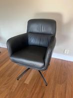 Zwarte draaibare fauteuil, Huis en Inrichting, Fauteuils, Ophalen of Verzenden, Minder dan 75 cm, 50 tot 75 cm