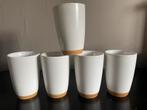 5 witte Campina bekers, Huis en Inrichting, Keuken | Servies, Keramiek, Ophalen of Verzenden, Zo goed als nieuw, Overige stijlen