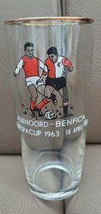 Mooi bierglas Feijenoord-Benfica Europacup 10 april 1963, Verzamelen, Sportartikelen en Voetbal, Ophalen of Verzenden, Zo goed als nieuw