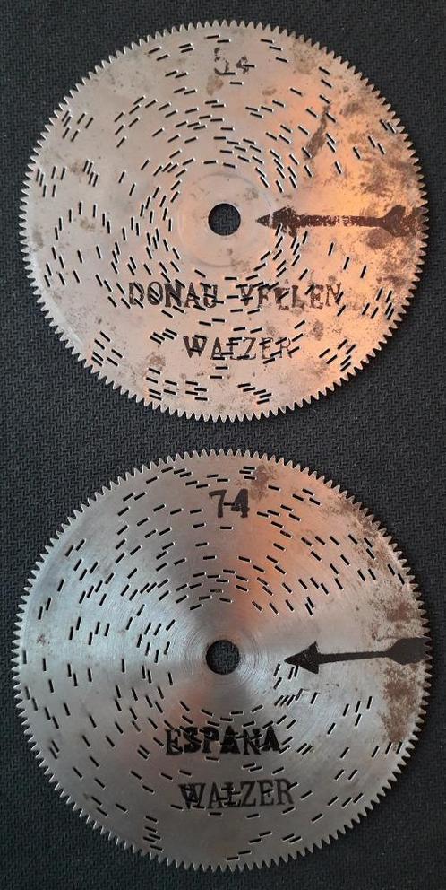 2 x plaatje speelplaat voor muziekdoos speeldoos Edelweiss, Antiek en Kunst, Antiek | Speelgoed, Ophalen of Verzenden