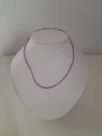 Zilver stoffen Zinzi collier 40 cm, Ophalen of Verzenden, Nieuw, Zilver, Zilver