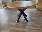 Ronde Eettafel met Metalen Onderstel, Huis en Inrichting, Ophalen, Rond, Zo goed als nieuw, Metaal