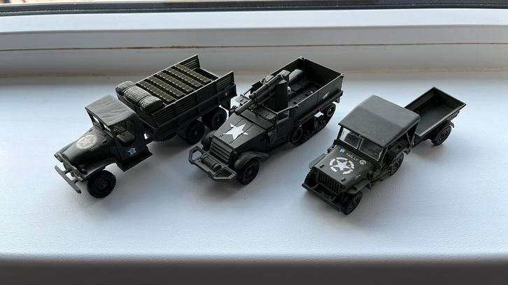 WWII Solido Willy’s Jeep, M3 Halftrack, GMC US Army truck, Hobby en Vrije tijd, Modelauto's | 1:50, Nieuw, Bus of Vrachtwagen