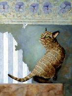 schilderij vlinderkat, Antiek en Kunst, Ophalen