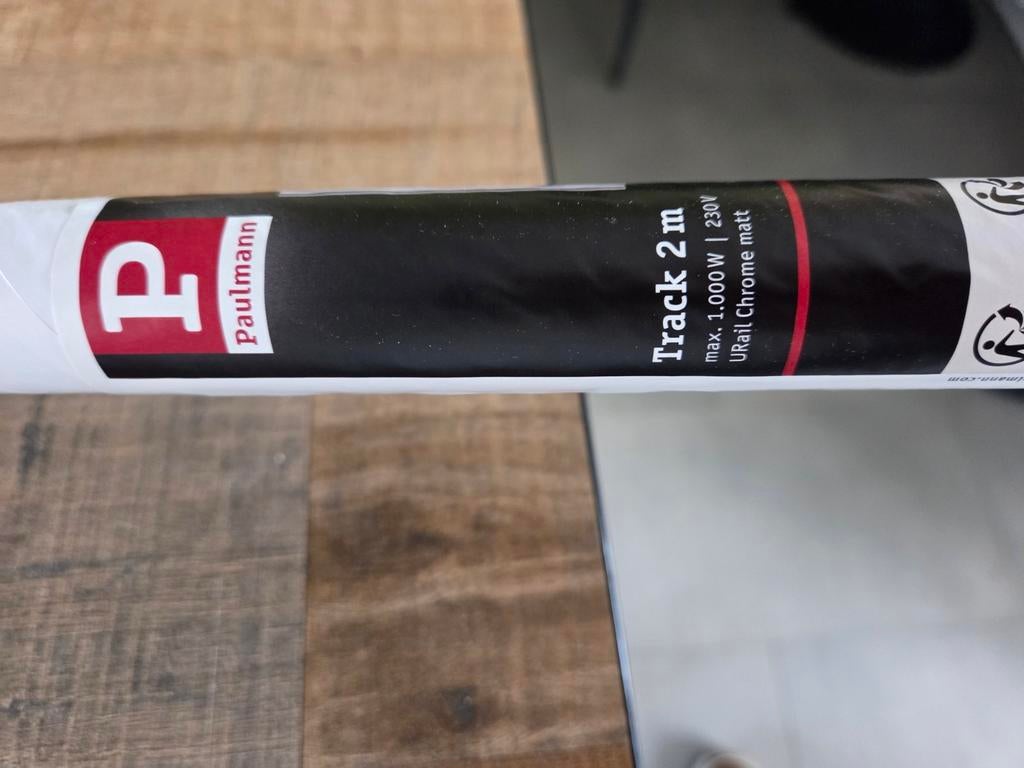 Paulmann U-Rail 2 Meter - Nieuw, kleur mat chroom., Ophalen, Nieuw, Minder dan 100 cm, Modern