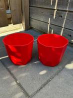 2x Elho Bloempot rood ø 23cm hoogte 29cm, Kunststof, Rond, Zo goed als nieuw, Tuin