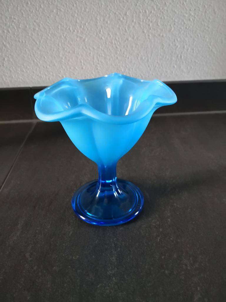 Blauwe Glazen Ijscoupe 1 stuk, Ophalen of Verzenden, Zo goed als nieuw, Glas