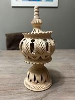 Vintage terracota klei handgesneden kandelaar kaarsenhouder, Ophalen of Verzenden