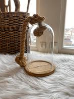 Glazen stolp met touw en houten plateau, Ophalen of Verzenden, Zo goed als nieuw