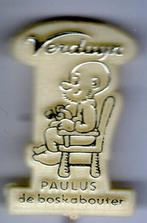 Paulus de bos kabouter Verduin zilver op wit speldje( T_078), Verzenden, Zo goed als nieuw, Figuurtje, Speldje of Pin