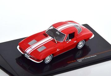 Chevrolet Corvette Stingray 1963 Rood Model 1/43 Ixo Models beschikbaar voor biedingen
