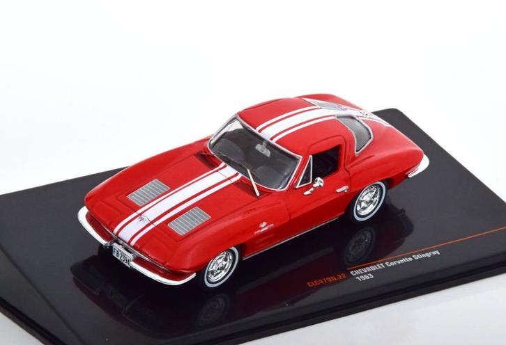 Chevrolet Corvette Stingray 1963 Rood Model 1/43 Ixo Models, Hobby en Vrije tijd, Modelauto's | 1:43, Nieuw, Auto, Overige merken