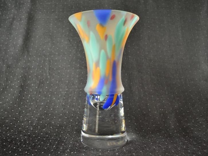 Leerdam, Menno Jonker – Glazen Day by day Vaas, Glaskunst, Huis en Inrichting, Woonaccessoires | Vazen, Oranje, Minder dan 50 cm