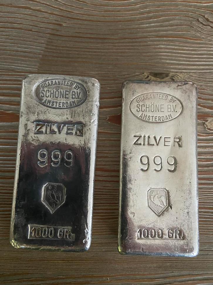 Zilverbaar 1000 gram - 999 Zilver schone iets zeldzamere, Postzegels en Munten, Edelmetalen en Baren, Zilver, Ophalen of Verzenden