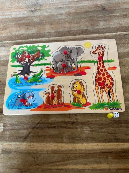 Eichhorn knopjespuzzel safari Afrikaanse dieren, Kinderen en Baby's, Speelgoed | Kinderpuzzels, Zo goed als nieuw, 6 maanden tot 2 jaar