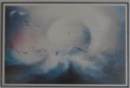 Ingelijste poster van schilderij Jan de Kok - Seagulls, Ophalen, 50 tot 75 cm, Zo goed als nieuw, 75 tot 100 cm