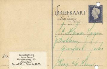 Banketbakkerij Huize Berno, Amersfoort - 03.1949 - briefkaar beschikbaar voor biedingen