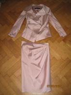 Donna Karan oudroze asymmetrische rok + jasje maat M, Maat 38/40 (M), Ophalen of Verzenden, Knielengte, Roze