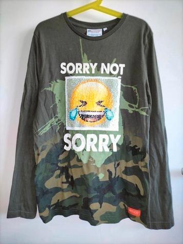 Shirt long sleeves Emojis, mt 146/152. Nauwelijks gedragen, beschikbaar voor biedingen