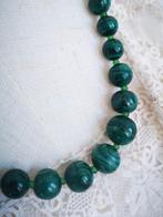 Malachiet edelsteen halsketting, Sieraden, Tassen en Uiterlijk, Kettingen, Ophalen of Verzenden, Zo goed als nieuw, Groen, Steen of Mineraal