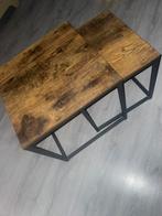 2 bijzet tafeltjes, Huis en Inrichting, Tafels | Bijzettafels, Ophalen, Rond, Hout, Minder dan 55 cm