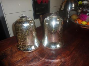 kerstservies.2 x grote kerstklok armeluis zilver Ø19 x 30 cm beschikbaar voor biedingen