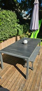 GRATIS!! Eettafel buiten tafel aluminium kunstof bovenkant, Huis en Inrichting, Tafels | Eettafels, Gebruikt, Vijf personen of meer