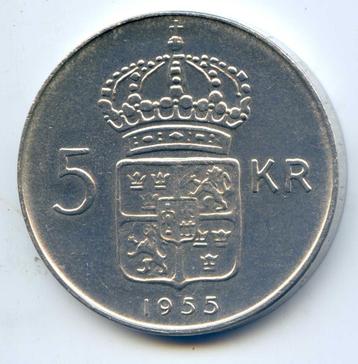 Zweden 5 Kronor 1955 PR+ Positie A beschikbaar voor biedingen