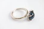 14 Karaat Witgouden Ring met Topaas, Ophalen of Verzenden, Zo goed als nieuw, 17 tot 18, Met edelsteen