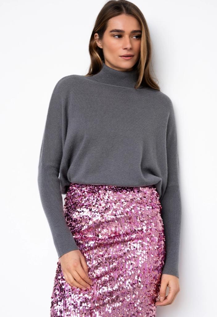 Absolut Cashmere grijs gemêleerde coltrui mt S (M), Kleding | Dames, Truien en Vesten, Gedragen, Maat 38/40 (M), Grijs, Ophalen