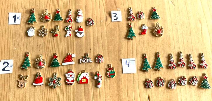** sets 13 11 6 stuks bedels hangers KERST goud kl emaille, Hobby en Vrije tijd, Kralen en Sieraden maken, Nieuw, Bedel, Verzenden