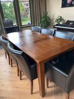 Grote tafel met 8 stoelen, Ophalen, Gebruikt, 100 tot 150 cm, Klassiek