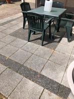 Terras tegels wit met zwart, Tuin en Terras, Ophalen, Gebruikt, 10 m² of meer, Beton