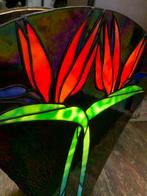 Prachtige Tiffany lamp vaas met tulpen zeer strak gesoldeerd, Ophalen, Glas, Minder dan 50 cm