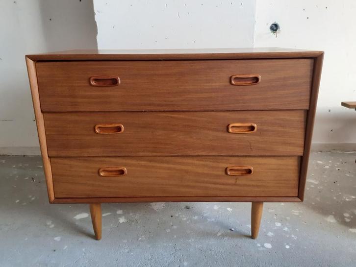 Vintage mid century Scandinavisch design ladekast, Huis en Inrichting, Kasten | Ladekasten, Zo goed als nieuw, Minder dan 100 cm