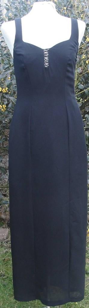 Sexy zwarte jaren 80 jurk, mouwloos,mt. S.dun, doorschijnend, Carnaval, ., Ophalen of Verzenden, Zo goed als nieuw
