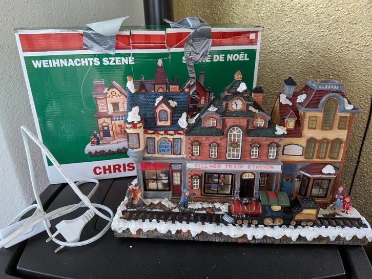 kerstpleintje met trein., Diversen, Kerst, Gebruikt, Ophalen of Verzenden