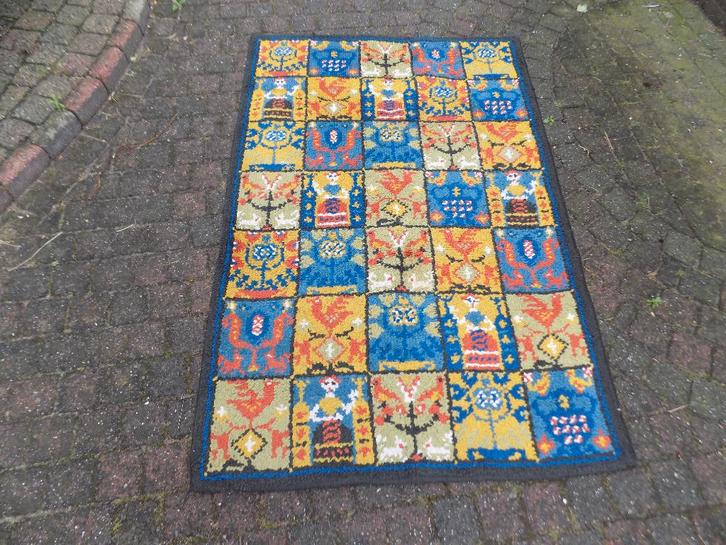 Vloerkleed kleurig met patronen in vakverdeling rechthoekig, Huis en Inrichting, Woonaccessoires | Overige, Gebruikt, Ophalen of Verzenden