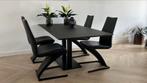 Eettafel rechthoek zwart van Sumisura 90x190, Ophalen, 50 tot 100 cm, Zo goed als nieuw, Vijf personen of meer