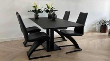 Eettafel rechthoek zwart van Sumisura 90x190 beschikbaar voor biedingen
