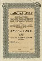 Nationale LLoyd -Verzekering-Herverzekering - 1927 - ƒ 500, 1920 tot 1950, Aandeel, Verzenden