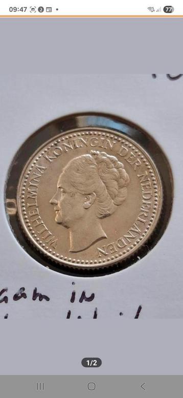 1/2 Gulden 1921 in erg mooie kwaliteit.  beschikbaar voor biedingen